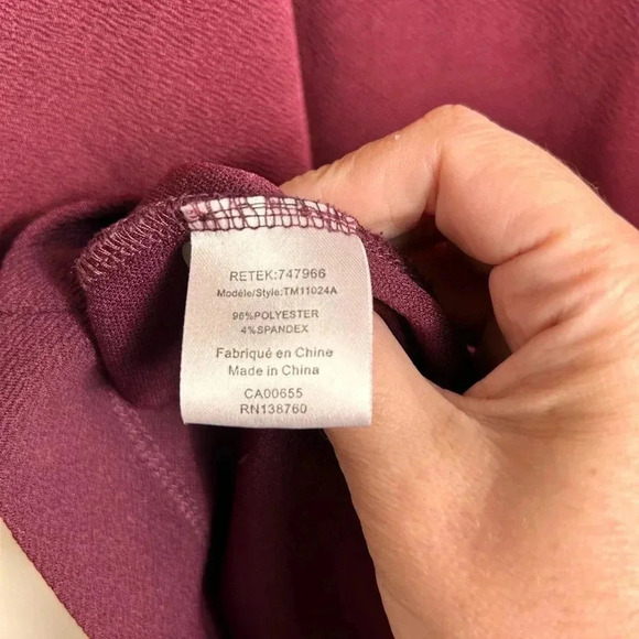 Stork & Babe Maternity Cocktail Dress, Medium, Burgundy, Sleeveless Event Party - Picture 7 of 7